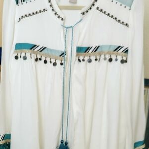 Chico’s Boho Fringe Jacket Size Medium (Sz 1) EUC